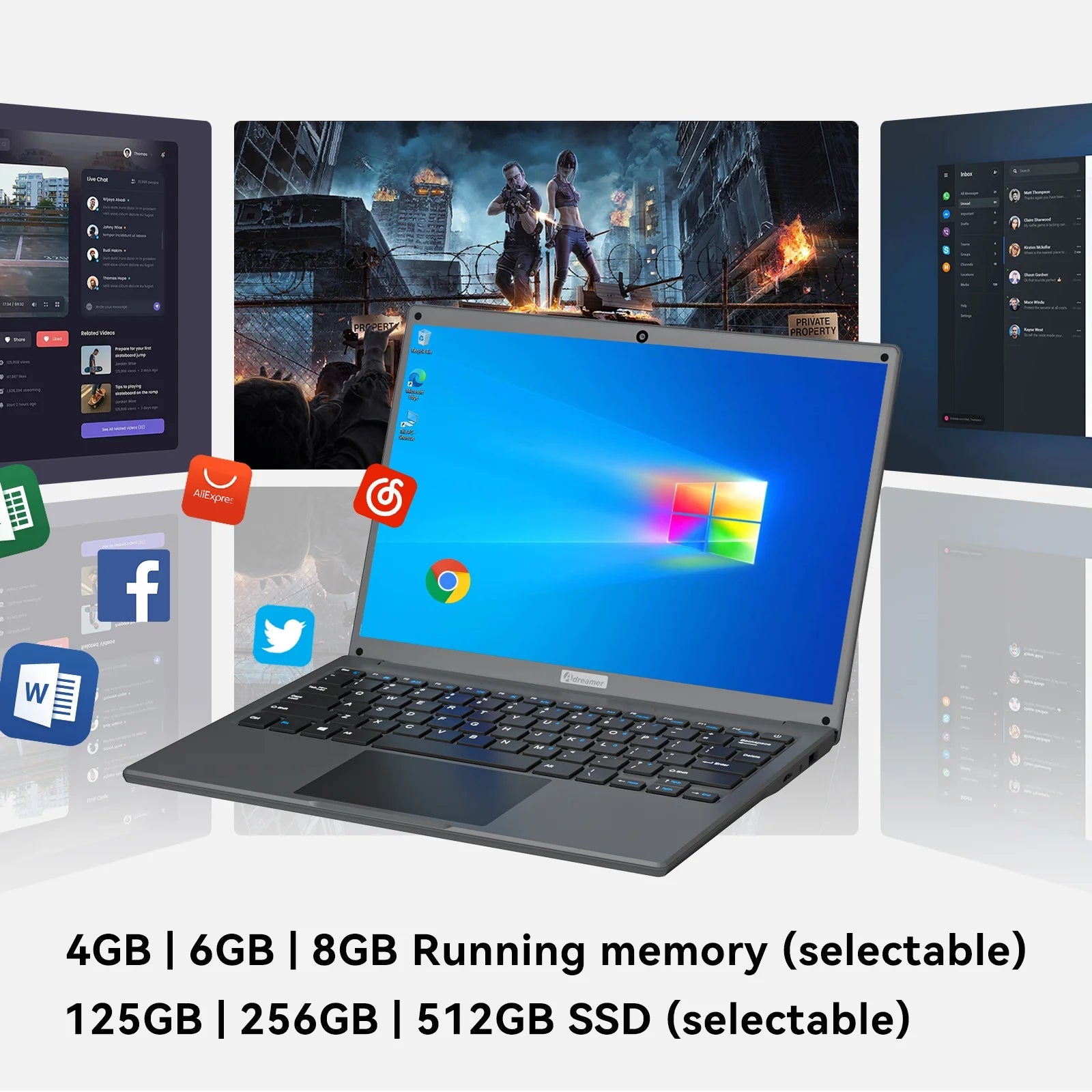 Adreamer LeoBook13 ordinateur portable 8GB RAM 1TB SSD ordinateur portable 13.3 pouces résolution 2560X1600 ordinateur Intel Celeron N4020 expédié des états-unis - FATAONAdreamer LeoBook13 ordinateur portable 8GB RAM 1TB SSD ordinateur portable 13.3 pouces résolution 2560X1600 ordinateur Intel Celeron N4020 expédié des états-unisProductivité & OrganisationFATAON