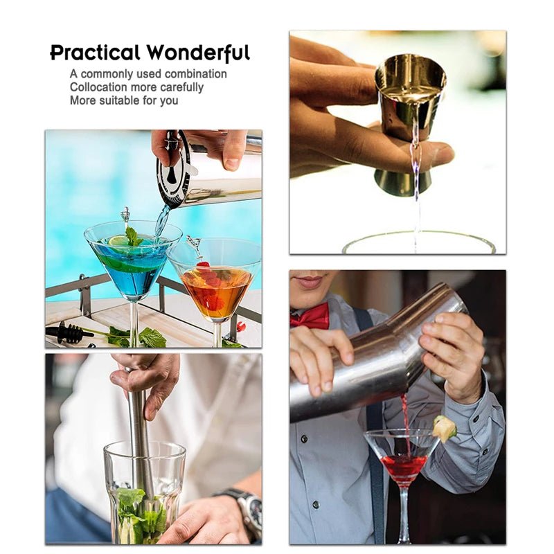 Agitateur à Cocktail en acier inoxydable, 13 pièces/ensemble, mélangeur à pince à glace, Kit de navigateur pour barmen de Boston, ensemble de Bars, outil de Bar professionnel - FATAONAgitateur à Cocktail en acier inoxydable, 13 pièces/ensemble, mélangeur à pince à glace, Kit de navigateur pour barmen de Boston, ensemble de Bars, outil de Bar professionnelSolutions MaisonFATAON