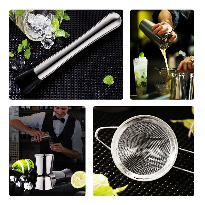 Agitateur à Cocktail en acier inoxydable, 13 pièces/ensemble, mélangeur à pince à glace, Kit de navigateur pour barmen de Boston, ensemble de Bars, outil de Bar professionnel - FATAONAgitateur à Cocktail en acier inoxydable, 13 pièces/ensemble, mélangeur à pince à glace, Kit de navigateur pour barmen de Boston, ensemble de Bars, outil de Bar professionnelSolutions MaisonFATAON