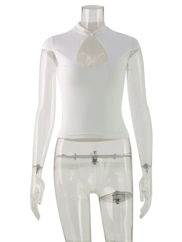 Ahagaga Fashion T-shirt d'été polyvalent pour femme, style club, avec découpe à la poitrine, manches courtes, effet taille cintrée, Y2k, sexy et décontracté - FATAONAhagaga Fashion T-shirt d'été polyvalent pour femme, style club, avec découpe à la poitrine, manches courtes, effet taille cintrée, Y2k, sexy et décontractéMode FemmeFATAON