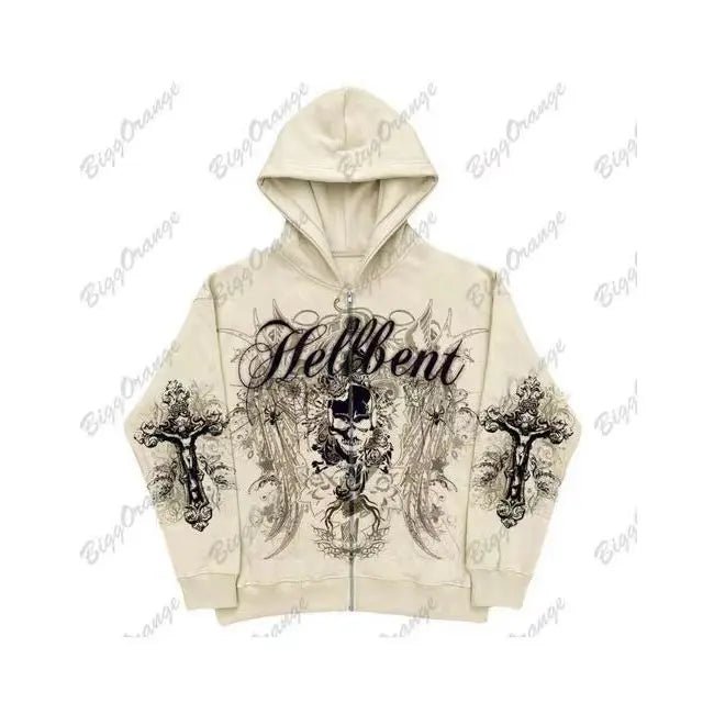 American Gothic Ro Skull Bones Oversized Hoodie Y2K Hip Hop Sle Streetwear No Brand Svel Other Material 00% - FATAONAmerican Gothic Ro Skull Bones Oversized Hoodie Y2K Hip Hop Sle Streetwear No Brand Svel Other Material 00%Mode HommeFATAON