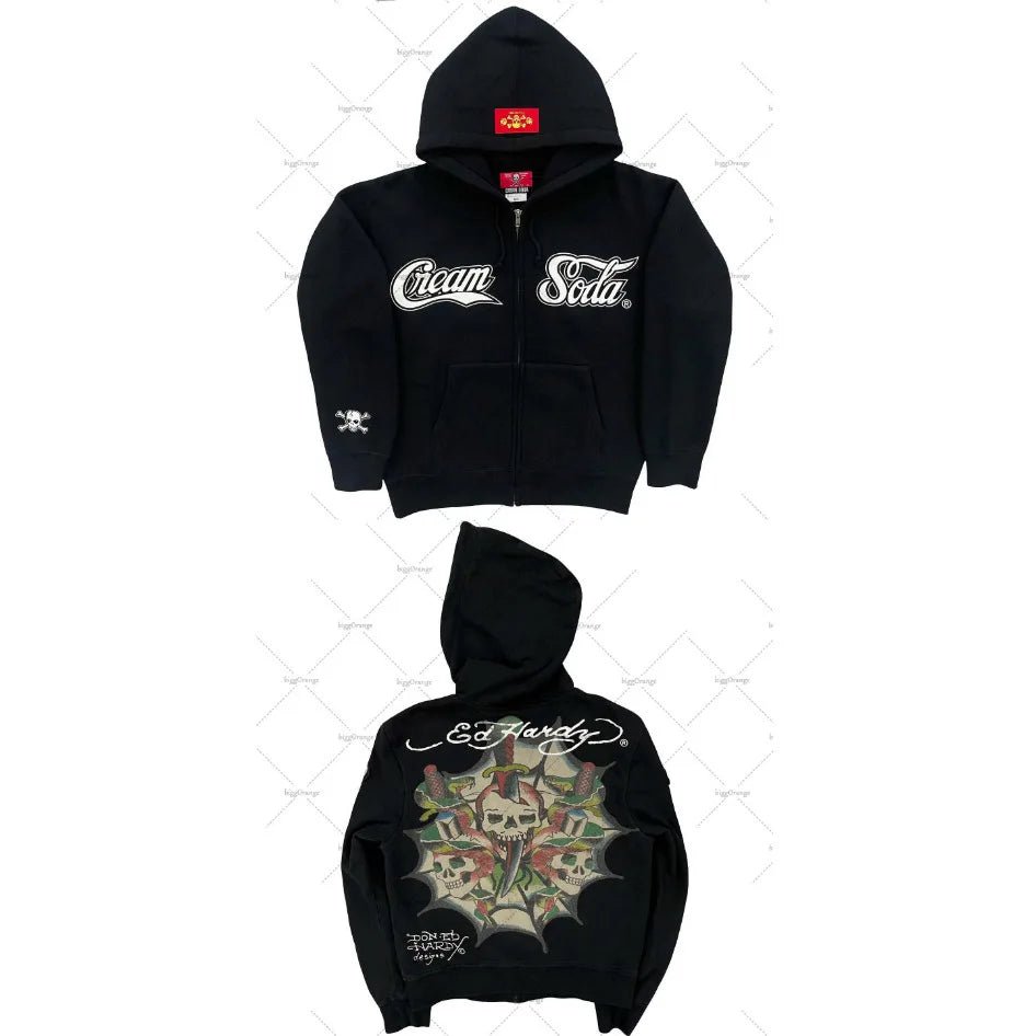 American Gothic Ro Skull Bones Oversized Hoodie Y2K Hip Hop Sle Streetwear No Brand Svel Other Material 00% - FATAONAmerican Gothic Ro Skull Bones Oversized Hoodie Y2K Hip Hop Sle Streetwear No Brand Svel Other Material 00%Mode HommeFATAON