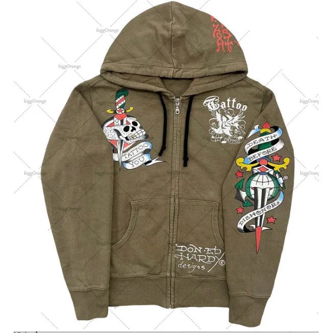 American Gothic Ro Skull Bones Oversized Hoodie Y2K Hip Hop Sle Streetwear No Brand Svel Other Material 00% - FATAONAmerican Gothic Ro Skull Bones Oversized Hoodie Y2K Hip Hop Sle Streetwear No Brand Svel Other Material 00%Mode HommeFATAON