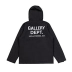 American High Street Gallery Dept Basic Letter Logo Printed Hooded Windbreaker Zipper Jacket Couple Trend - FATAONAmerican High Street Gallery Dept Basic Letter Logo Printed Hooded Windbreaker Zipper Jacket Couple TrendMode HommeFATAON