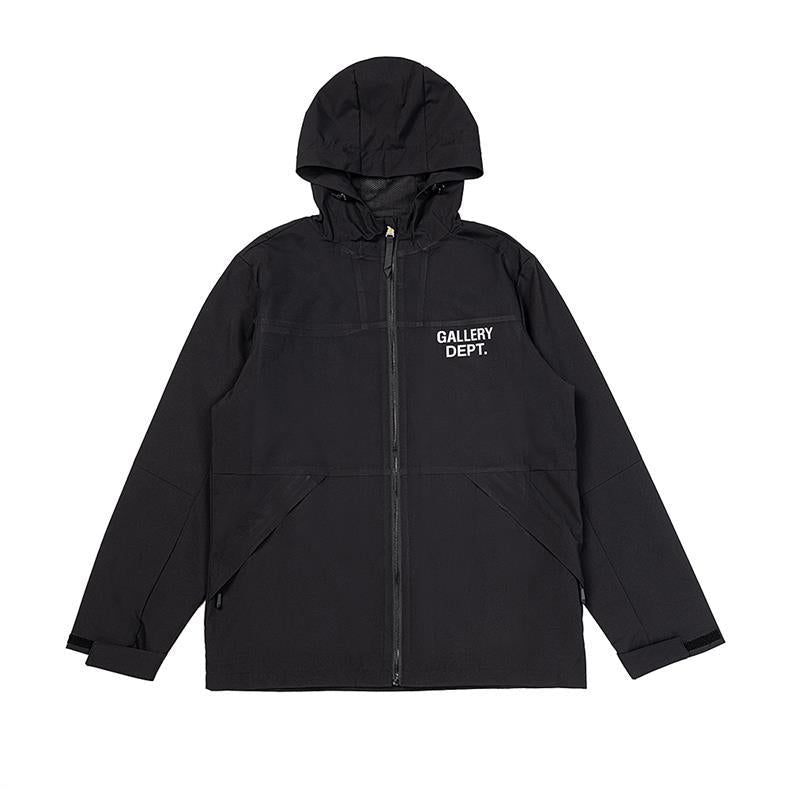 American High Street Gallery Dept Basic Letter Logo Printed Hooded Windbreaker Zipper Jacket Couple Trend - FATAONAmerican High Street Gallery Dept Basic Letter Logo Printed Hooded Windbreaker Zipper Jacket Couple TrendMode HommeFATAON