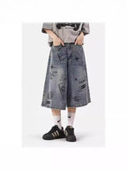American Style High Street Fashionable Brand Summer Denim Shorts Men's Graffiti Jane Youth High Street Fashionable Fashionable Cropped Jeans - FATAONAmerican Style High Street Fashionable Brand Summer Denim Shorts Men's Graffiti Jane Youth High Street Fashionable Fashionable Cropped JeansMode HommeFATAON