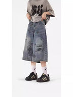 American Style High Street Fashionable Brand Summer Denim Shorts Men's Graffiti Jane Youth High Street Fashionable Fashionable Cropped Jeans - FATAONAmerican Style High Street Fashionable Brand Summer Denim Shorts Men's Graffiti Jane Youth High Street Fashionable Fashionable Cropped JeansMode HommeFATAON
