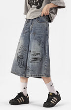 American Style High Street Fashionable Brand Summer Denim Shorts Men's Graffiti Jane Youth High Street Fashionable Fashionable Cropped Jeans - FATAONAmerican Style High Street Fashionable Brand Summer Denim Shorts Men's Graffiti Jane Youth High Street Fashionable Fashionable Cropped JeansMode HommeFATAON