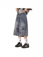 American Style High Street Fashionable Brand Summer Denim Shorts Men's Graffiti Jane Youth High Street Fashionable Fashionable Cropped Jeans - FATAONAmerican Style High Street Fashionable Brand Summer Denim Shorts Men's Graffiti Jane Youth High Street Fashionable Fashionable Cropped JeansMode HommeFATAON