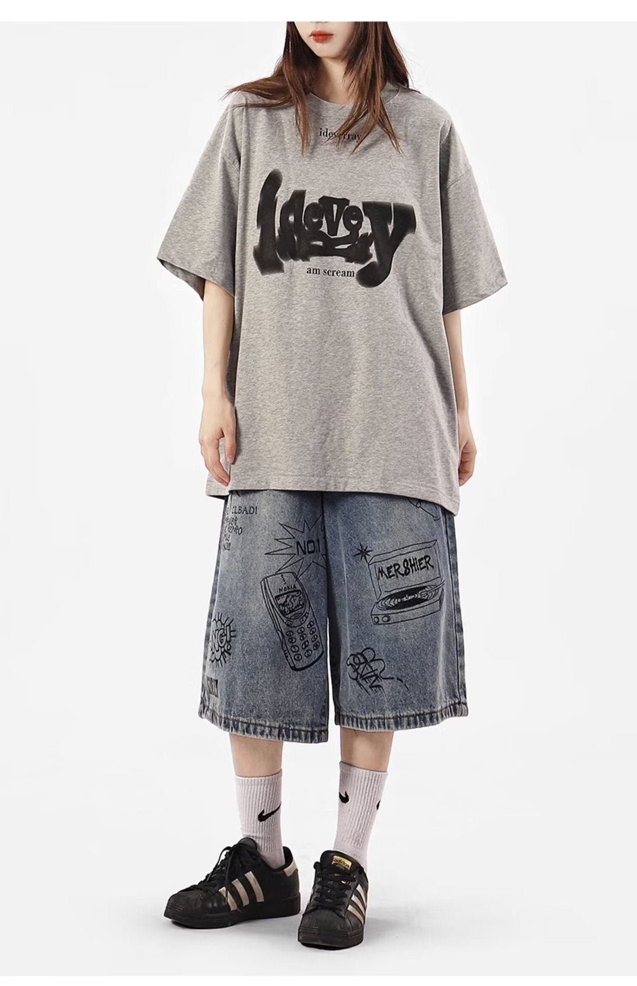 American Style High Street Fashionable Brand Summer Denim Shorts Men's Graffiti Jane Youth High Street Fashionable Fashionable Cropped Jeans - FATAONAmerican Style High Street Fashionable Brand Summer Denim Shorts Men's Graffiti Jane Youth High Street Fashionable Fashionable Cropped JeansMode HommeFATAON