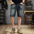 American Style Trendy Brand Retro Washed Old Scraped Denim Shorts Men's Summer New Slim-fit Ripped Five-point Pants - FATAONAmerican Style Trendy Brand Retro Washed Old Scraped Denim Shorts Men's Summer New Slim-fit Ripped Five-point PantsMode HommeFATAON