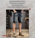 American Style Trendy Brand Retro Washed Old Scraped Denim Shorts Men's Summer New Slim-fit Ripped Five-point Pants - FATAONAmerican Style Trendy Brand Retro Washed Old Scraped Denim Shorts Men's Summer New Slim-fit Ripped Five-point PantsMode HommeFATAON