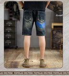 American Style Trendy Brand Retro Washed Old Scraped Denim Shorts Men's Summer New Slim-fit Ripped Five-point Pants - FATAONAmerican Style Trendy Brand Retro Washed Old Scraped Denim Shorts Men's Summer New Slim-fit Ripped Five-point PantsMode HommeFATAON