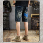 American Style Trendy Brand Retro Washed Old Scraped Denim Shorts Men's Summer New Slim-fit Ripped Five-point Pants - FATAONAmerican Style Trendy Brand Retro Washed Old Scraped Denim Shorts Men's Summer New Slim-fit Ripped Five-point PantsMode HommeFATAON