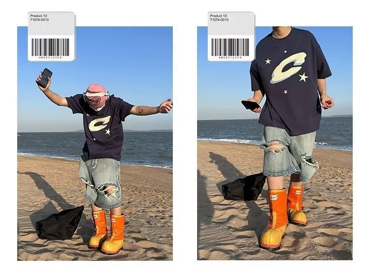 American Style Trendy Brand Thin Wide Leg Loose Loose Cropped Shorts Men's High Street Ripped Knee Washed Jeans - FATAONAmerican Style Trendy Brand Thin Wide Leg Loose Loose Cropped Shorts Men's High Street Ripped Knee Washed JeansMode HommeFATAON