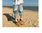 American Style Trendy Brand Thin Wide Leg Loose Loose Cropped Shorts Men's High Street Ripped Knee Washed Jeans - FATAONAmerican Style Trendy Brand Thin Wide Leg Loose Loose Cropped Shorts Men's High Street Ripped Knee Washed JeansMode HommeFATAON