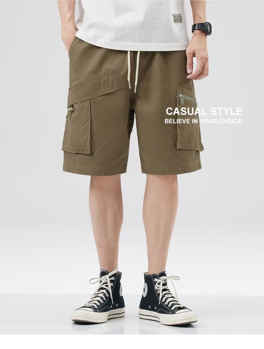 American-Style Zipper Pocket Cargo Shorts New High Street Casual Sports Pants Student Loose Five-Point Shorts Men's Large Size - FATAONAmerican-Style Zipper Pocket Cargo Shorts New High Street Casual Sports Pants Student Loose Five-Point Shorts Men's Large SizeMode HommeFATAON