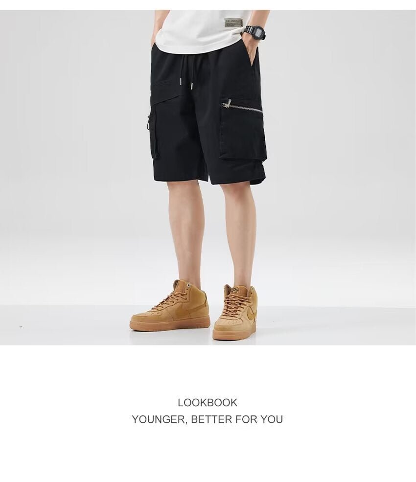 American-Style Zipper Pocket Cargo Shorts New High Street Casual Sports Pants Student Loose Five-Point Shorts Men's Large Size - FATAONAmerican-Style Zipper Pocket Cargo Shorts New High Street Casual Sports Pants Student Loose Five-Point Shorts Men's Large SizeMode HommeFATAON