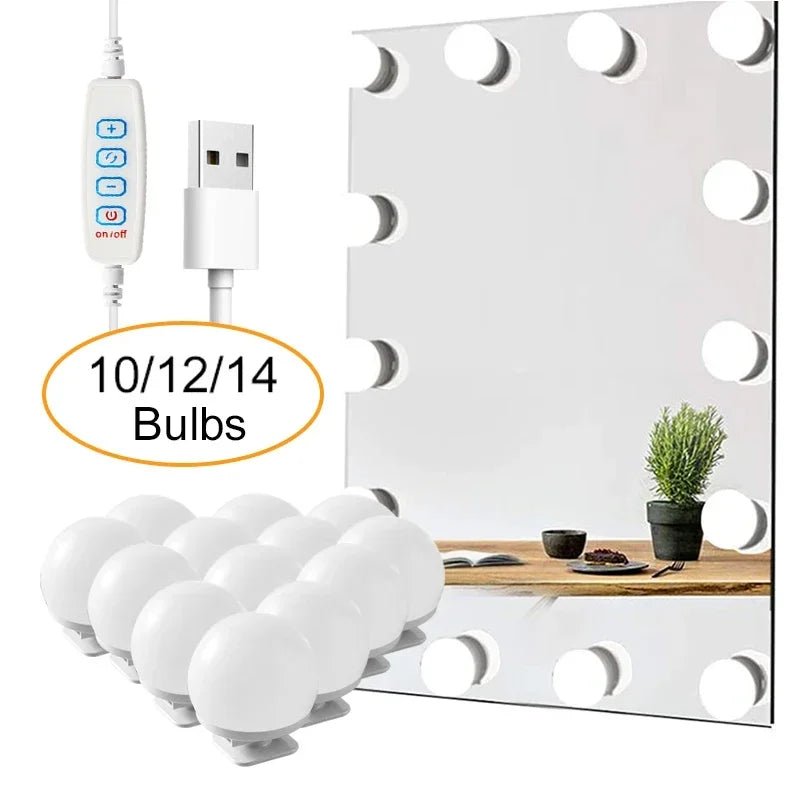 Ampoules LED détachables pour miroir de maquillage professionnel, alimentation USB, lumière pour miroir cosmétique, coiffeuse Hollywood, lumières de vanité - FATAONAmpoules LED détachables pour miroir de maquillage professionnel, alimentation USB, lumière pour miroir cosmétique, coiffeuse Hollywood, lumières de vanitéSolutions MaisonFATAON
