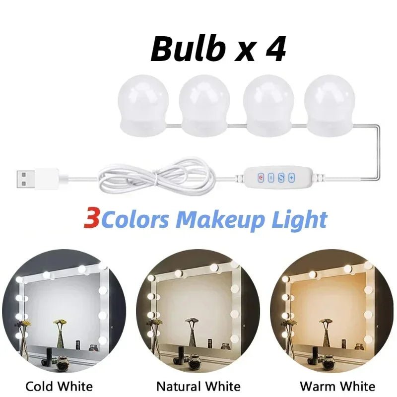Ampoules LED détachables pour miroir de maquillage professionnel, alimentation USB, lumière pour miroir cosmétique, coiffeuse Hollywood, lumières de vanité - FATAONAmpoules LED détachables pour miroir de maquillage professionnel, alimentation USB, lumière pour miroir cosmétique, coiffeuse Hollywood, lumières de vanitéSolutions MaisonFATAON