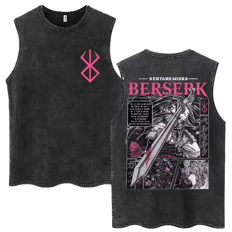 Anime Berserk Guts lavé Harajuku débardeurs rétro Manga Gatsu Griffith Zodd t-shirts sans manches unisexe coton surdimensionné T-Shirt - FATAONAnime Berserk Guts lavé Harajuku débardeurs rétro Manga Gatsu Griffith Zodd t-shirts sans manches unisexe coton surdimensionné T-ShirtMode & Lifestyle HommeFATAON
