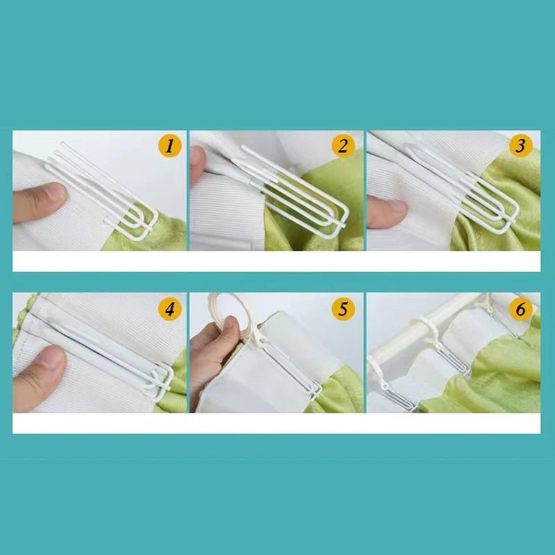 Asazal haute qualité 20 pièces blanc 4 broches fourchette crochets rideaux anneaux accessoires pince pistes Tulle ruban Clips broches rideaux Traverse - FATAONAsazal haute qualité 20 pièces blanc 4 broches fourchette crochets rideaux anneaux accessoires pince pistes Tulle ruban Clips broches rideaux TraverseSolutions MaisonFATAON