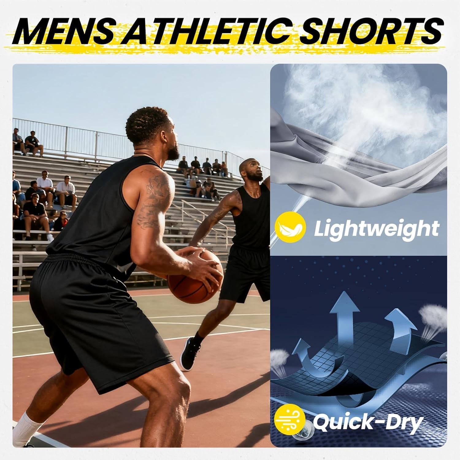Athletic Shorts for Men with Pockets and Elastic Waistband Quick Dry Activewear - Fix & GoAthletic Shorts for Men with Pockets and Elastic Waistband Quick Dry ActivewearFix & Go