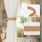 Attaches de rideaux bohèmes faits à la main en jute avec design en fibres naturelles – Supports élégants pour draperies, parfaits pour les accents de chambre - FATAONAttaches de rideaux bohèmes faits à la main en jute avec design en fibres naturelles – Supports élégants pour draperies, parfaits pour les accents de chambreSolutions MaisonFATAON