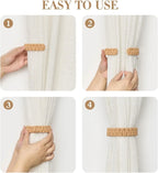 Attaches de rideaux bohèmes faits à la main en jute avec design en fibres naturelles – Supports élégants pour draperies, parfaits pour les accents de chambre - FATAONAttaches de rideaux bohèmes faits à la main en jute avec design en fibres naturelles – Supports élégants pour draperies, parfaits pour les accents de chambreSolutions MaisonFATAON