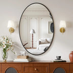 AUROMIR Miroir de salle de bain ovale 26"x38" Miroir mural pour vanité Noir - FATAONAUROMIR Miroir de salle de bain ovale 26"x38" Miroir mural pour vanité NoirSolutions MaisonFATAON