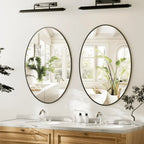 AUROMIR Miroir de salle de bain ovale 26"x38" Miroir mural pour vanité Noir - FATAONAUROMIR Miroir de salle de bain ovale 26"x38" Miroir mural pour vanité NoirSolutions MaisonFATAON