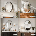 AUROMIR Miroir de salle de bain ovale 26"x38" Miroir mural pour vanité Noir - FATAONAUROMIR Miroir de salle de bain ovale 26"x38" Miroir mural pour vanité NoirSolutions MaisonFATAON
