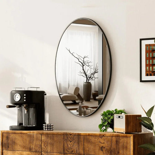 AUROMIR Miroir de salle de bain ovale 26"x38" Miroir mural pour vanité Noir - FATAONAUROMIR Miroir de salle de bain ovale 26"x38" Miroir mural pour vanité NoirSolutions MaisonFATAON