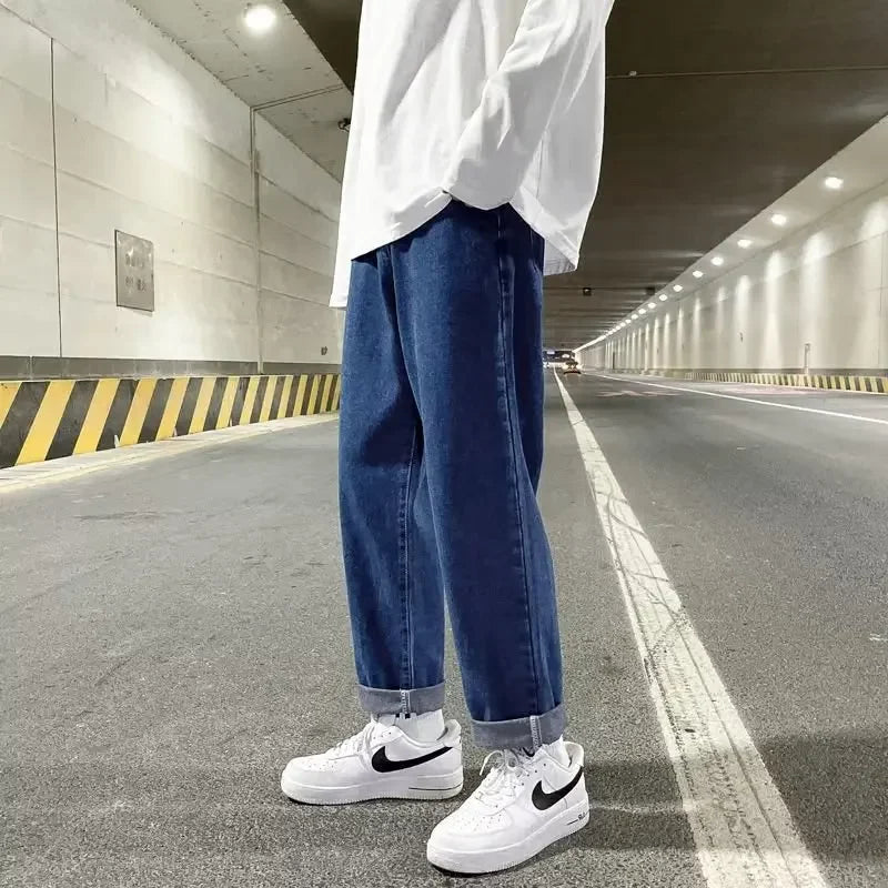 Autumn Korean Fashion Drawstring Y2K Jeans Homme Classic Baggy Straight Wide Leg Pants 2026 New Hip Hop Streetwear Casual Jean - Fix & GoAutumn Korean Fashion Drawstring Y2K Jeans Homme Classic Baggy Straight Wide Leg Pants 2026 New Hip Hop Streetwear Casual JeanFix & Go