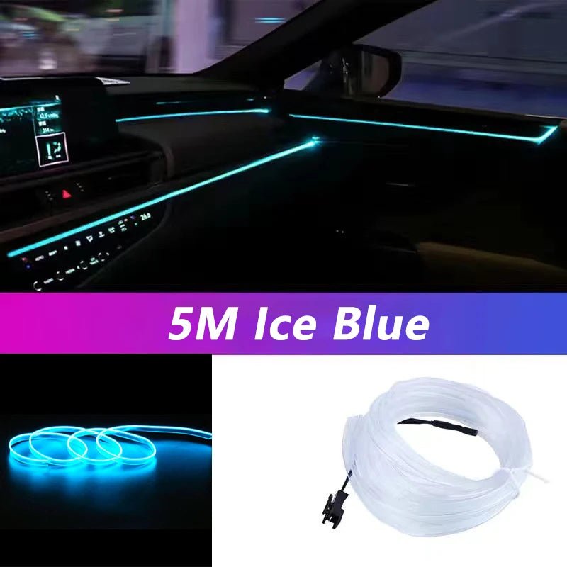 Bande lumineuse LED pour intérieur de voiture, néon, câblage EL, lampe décorative pour auto, bricolage, lumière ambiante flexible, USB, escales de fête, diode, 5m - FATAONBande lumineuse LED pour intérieur de voiture, néon, câblage EL, lampe décorative pour auto, bricolage, lumière ambiante flexible, USB, escales de fête, diode, 5mAccessoire AutoFATAON