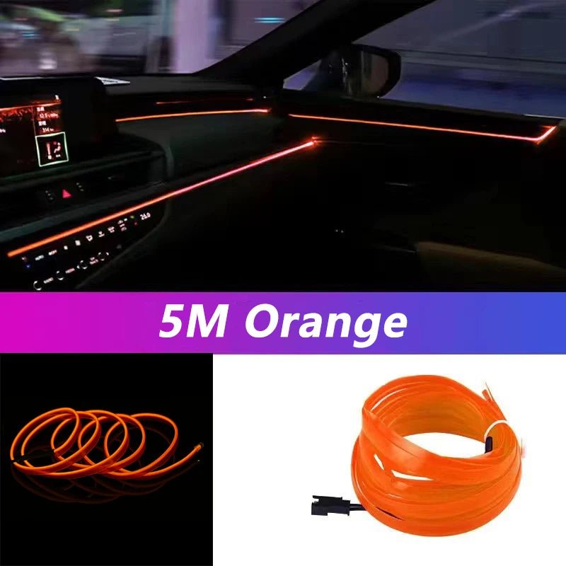 Bande lumineuse LED pour intérieur de voiture, néon, câblage EL, lampe décorative pour auto, bricolage, lumière ambiante flexible, USB, escales de fête, diode, 5m - FATAONBande lumineuse LED pour intérieur de voiture, néon, câblage EL, lampe décorative pour auto, bricolage, lumière ambiante flexible, USB, escales de fête, diode, 5mAccessoire AutoFATAON