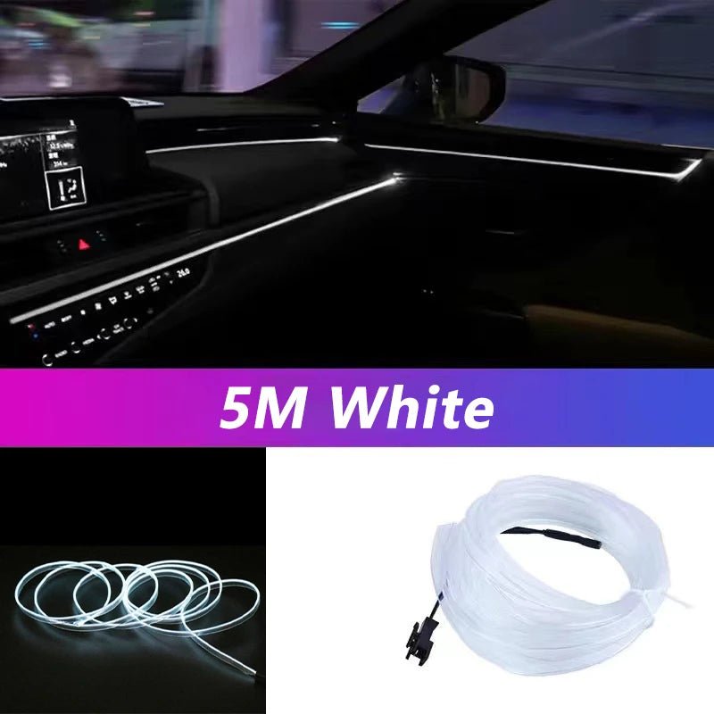 Bande lumineuse LED pour intérieur de voiture, néon, câblage EL, lampe décorative pour auto, bricolage, lumière ambiante flexible, USB, escales de fête, diode, 5m - FATAONBande lumineuse LED pour intérieur de voiture, néon, câblage EL, lampe décorative pour auto, bricolage, lumière ambiante flexible, USB, escales de fête, diode, 5mAccessoire AutoFATAON
