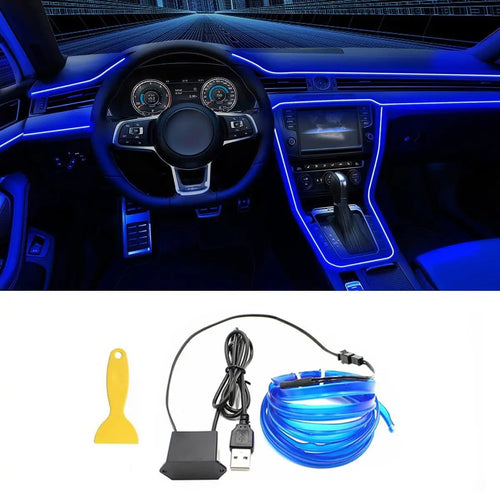 Bande lumineuse LED pour intérieur de voiture, néon, câblage EL, lampe décorative pour auto, bricolage, lumière ambiante flexible, USB, escales de fête, diode, 5m - FATAONBande lumineuse LED pour intérieur de voiture, néon, câblage EL, lampe décorative pour auto, bricolage, lumière ambiante flexible, USB, escales de fête, diode, 5mAccessoire AutoFATAON