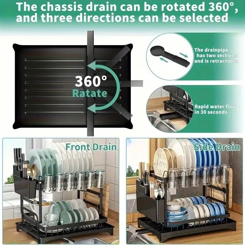 Base d'évier en plastique robuste avec panneau de vidange – Système de vidange résistant aux entupies et étendoir à vaisselle, organisateur de rangement sous l'évier - FATAONBase d'évier en plastique robuste avec panneau de vidange – Système de vidange résistant aux entupies et étendoir à vaisselle, organisateur de rangement sous l'évierSolutions MaisonFATAON