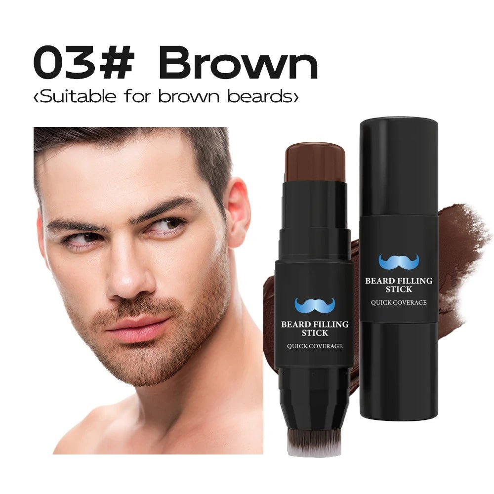 Bâton de remplissage de crayon à barbe et brosse pour hommes, stylo à barbe, bâton de retouche de racine de cheveux, couverture longue durée, maquillage pour moustache et cheveux - FATAONBâton de remplissage de crayon à barbe et brosse pour hommes, stylo à barbe, bâton de retouche de racine de cheveux, couverture longue durée, maquillage pour moustache et cheveuxBeauté HommeFATAON