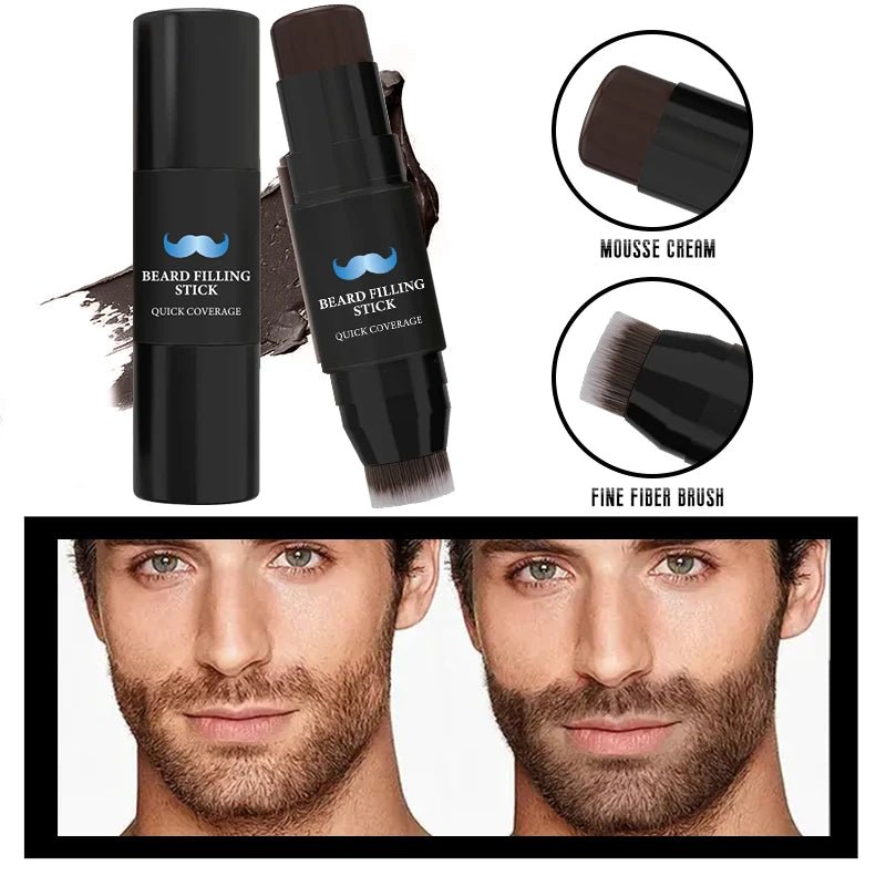Bâton de remplissage de crayon à barbe et brosse pour hommes, stylo à barbe, bâton de retouche de racine de cheveux, couverture longue durée, maquillage pour moustache et cheveux - FATAONBâton de remplissage de crayon à barbe et brosse pour hommes, stylo à barbe, bâton de retouche de racine de cheveux, couverture longue durée, maquillage pour moustache et cheveuxBeauté HommeFATAON