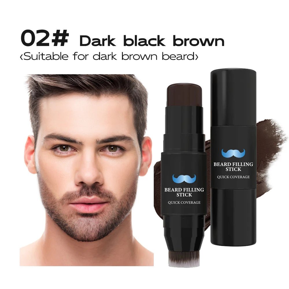 Bâton de remplissage de crayon à barbe et brosse pour hommes, stylo à barbe, bâton de retouche de racine de cheveux, couverture longue durée, maquillage pour moustache et cheveux - FATAONBâton de remplissage de crayon à barbe et brosse pour hommes, stylo à barbe, bâton de retouche de racine de cheveux, couverture longue durée, maquillage pour moustache et cheveuxBeauté HommeFATAON
