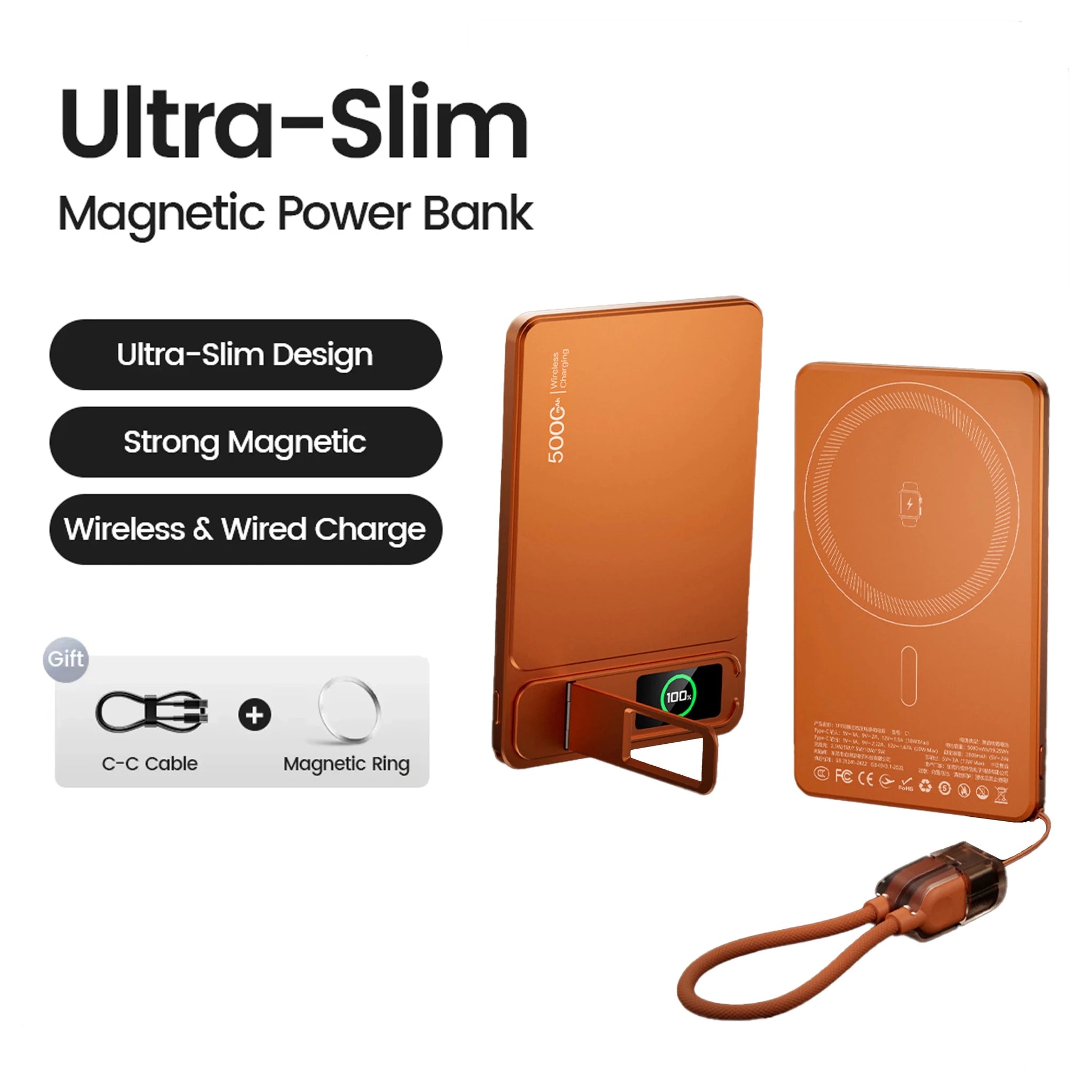 Batterie externe magnétique 10000 mAh pour MagSafe, charge sans fil 20W, batterie externe portable mince pour iPhone 17 16 15 14 13 Pro Max - FATAONBatterie externe magnétique 10000 mAh pour MagSafe, charge sans fil 20W, batterie externe portable mince pour iPhone 17 16 15 14 13 Pro MaxTechnologie PortableFATAON