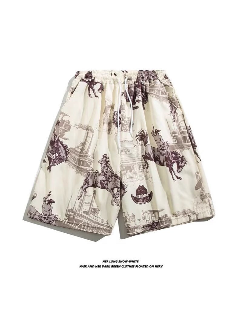 Beach Shorts Summer Casual Men's Trendy Brand Loose Casual Trendy Outer Wear Beach Mid-length Pants All-match Korean Style Five-length Pants - FATAONBeach Shorts Summer Casual Men's Trendy Brand Loose Casual Trendy Outer Wear Beach Mid-length Pants All-match Korean Style Five-length PantsMode HommeFATAON