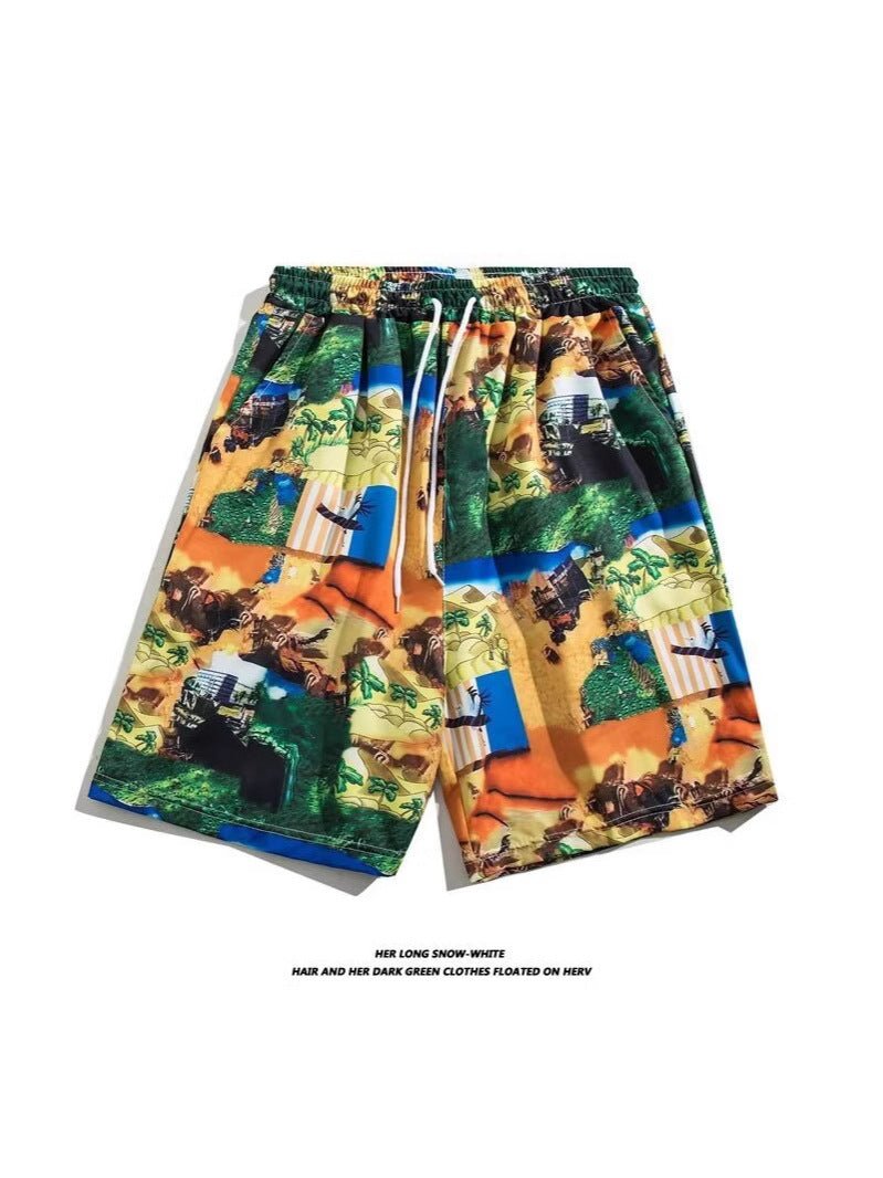 Beach Shorts Summer Casual Men's Trendy Brand Loose Casual Trendy Outer Wear Beach Mid-length Pants All-match Korean Style Five-length Pants - FATAONBeach Shorts Summer Casual Men's Trendy Brand Loose Casual Trendy Outer Wear Beach Mid-length Pants All-match Korean Style Five-length PantsMode HommeFATAON