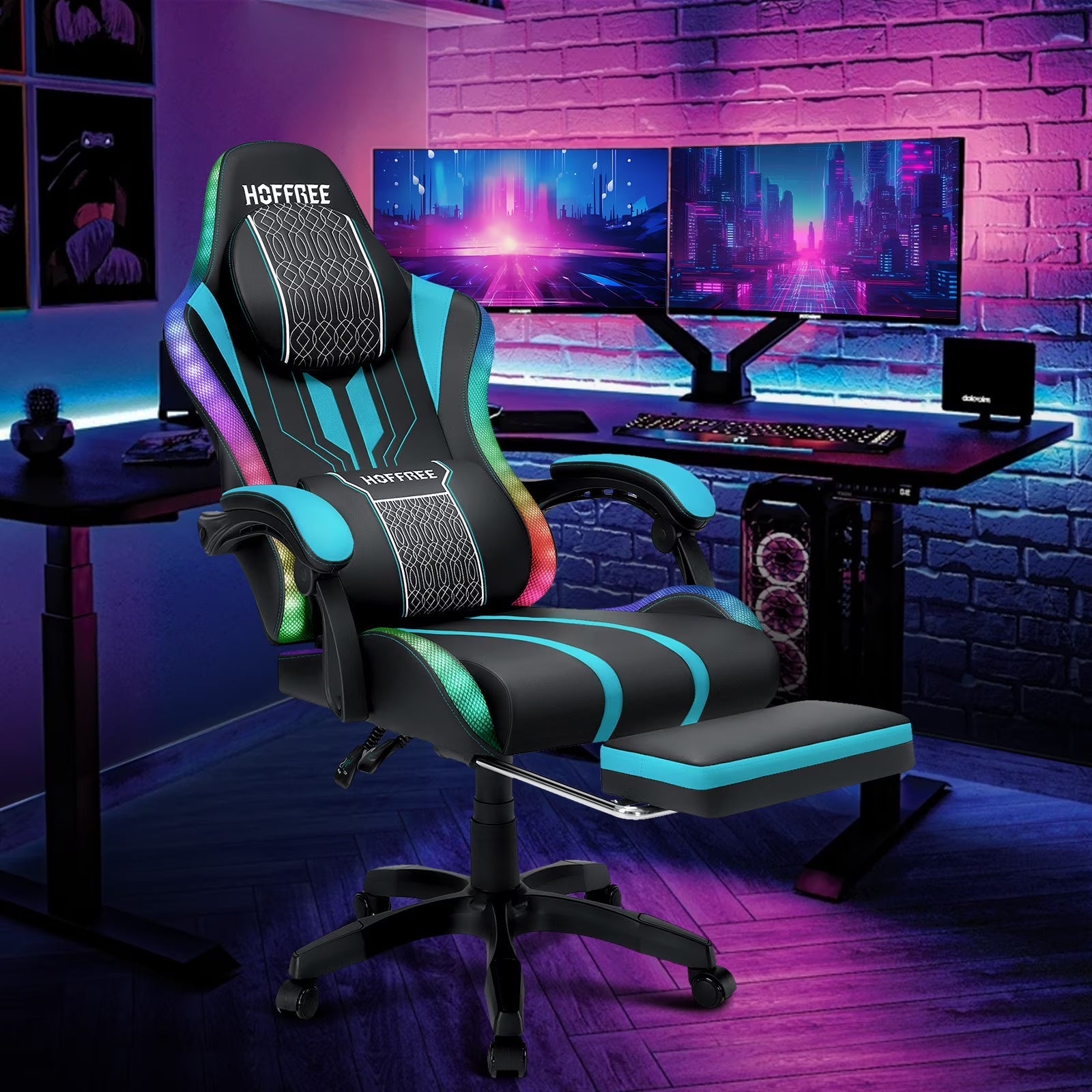 Big and Tall Gaming Chair with Speakers and RGB Lights, Gamer Chair with Footrest, Lumbar Support Height Adjustable 360 - Swivel Seat and Headrest for Adults, 400Lbs - Fix & GoBig and Tall Gaming Chair with Speakers and RGB Lights, Gamer Chair with Footrest, Lumbar Support Height Adjustable 360 - Swivel Seat and Headrest for Adults, 400LbsFix & Go