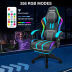 Big and Tall Gaming Chair with Speakers and RGB Lights, Gamer Chair with Footrest, Lumbar Support Height Adjustable 360 - Swivel Seat and Headrest for Adults, 400Lbs - Fix & GoBig and Tall Gaming Chair with Speakers and RGB Lights, Gamer Chair with Footrest, Lumbar Support Height Adjustable 360 - Swivel Seat and Headrest for Adults, 400LbsFix & Go