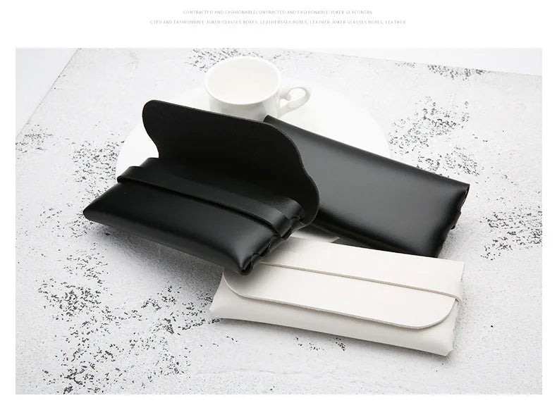 Black and White Soft and Stylish Leather Glasses Cases - Glasses Protection Bags, Travel Accessories for Men and Women - FATAONBlack and White Soft and Stylish Leather Glasses Cases - Glasses Protection Bags, Travel Accessories for Men and WomenMode FemmeFATAON