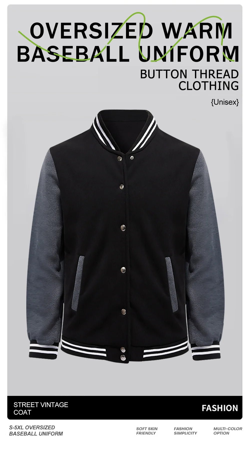 Black White Jacket Coats 5XL Loose Oversized Clothes Casual Men Women Baseball Clothes Couple Street Coat Warm Fleece Jackets - Fix & GoBlack White Jacket Coats 5XL Loose Oversized Clothes Casual Men Women Baseball Clothes Couple Street Coat Warm Fleece JacketsFix & Go