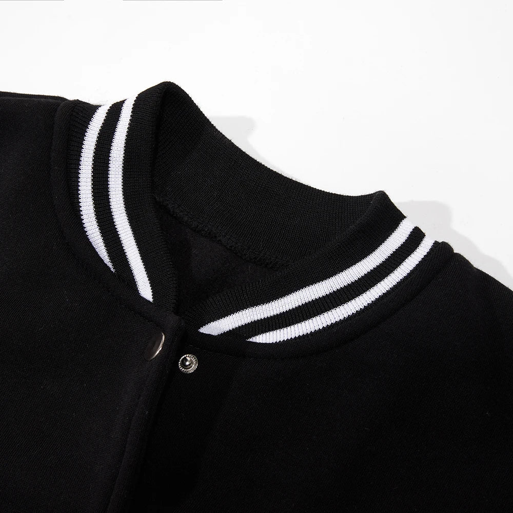 Black White Jacket Coats 5XL Loose Oversized Clothes Casual Men Women Baseball Clothes Couple Street Coat Warm Fleece Jackets - Fix & GoBlack White Jacket Coats 5XL Loose Oversized Clothes Casual Men Women Baseball Clothes Couple Street Coat Warm Fleece JacketsFix & Go